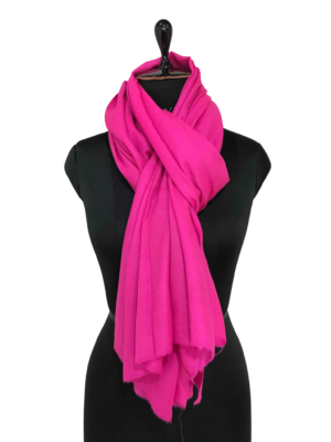 Fuchsia Pink Pure Wool Shawl