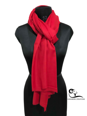 Red Pure Wool Shawl