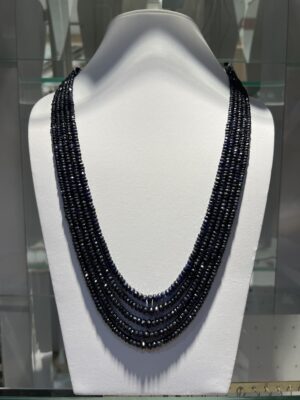 Natural Sapphire 5 Line Necklace